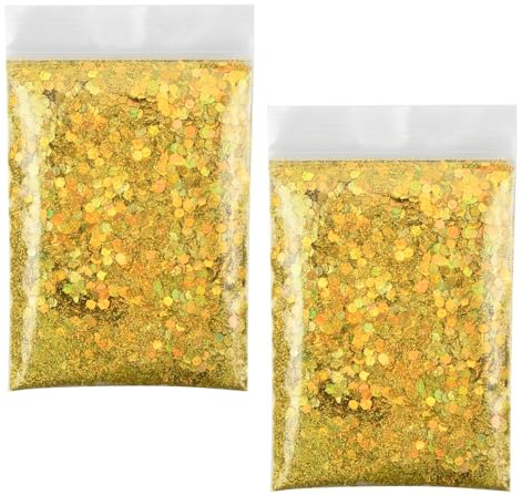 Glitter Polvere Glitterata 100g, Polvere Glitterata per Artigianato Brillantini per Decorazioni, Polvere Glitterata per Nail Art, Feste, Artigianato Fai da Te (Oro)