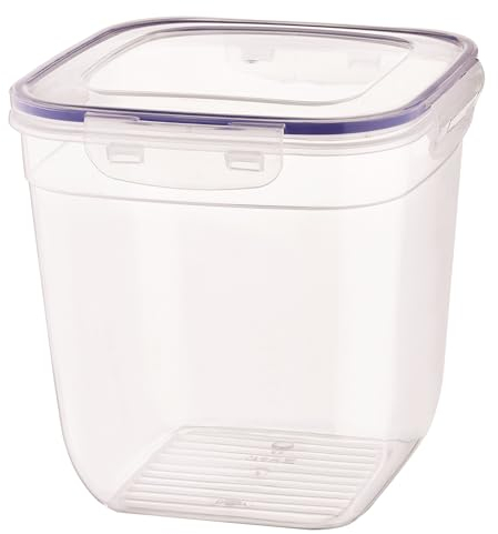 Best House | Small Food Storage Containers | Square | 5000ml | Pack of 1 | Deep Clear Plastic Box | Airtight | BPA Free Grocery Cereal Dispenser Storage Container with Lids