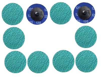 MiJunHD Dischi abrasivi in zirconia, 75 mm, 10 pezzi, grana 120, a cambio rapido, per finitura superficiale, smerigliatura, lucidatura, sbavature, ruggine, rimozione della vernice