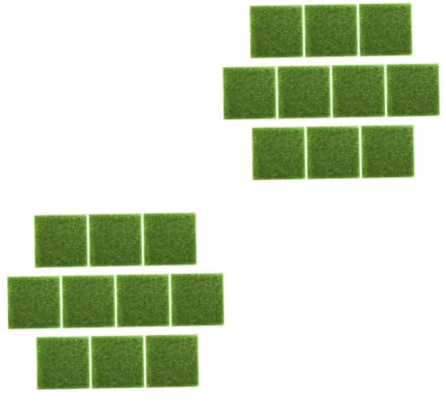 Mipcase 20pcs Evergreen Fake Turf Grass Seed Mats Lifelike Artificial Grass Pad DIY Decor