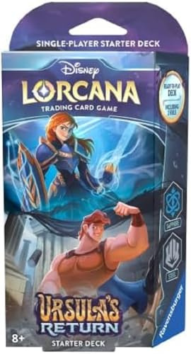 Ravensburger Disney Lorcana TCG El Regreso de Ursula Juego de Cartas coleccionables JCC Deck de Inicio Zafiro y Acero