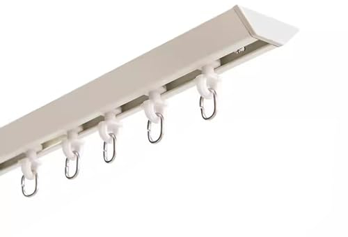 Gardinenschiene Selbstklebend Vorhangschiene Für Die Decke, 80 160 250 380 560 600 Cm Lang Raumteiler Vorhangschienen-Set, Schiebevorhang-System Für Wohnräume Schlafzimmer Krankenhaus (Color : White