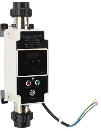 Jiawu 240V 3KW SPA Hot Tub Thermostat, Electric Swimming Pool Heater with Digital Display, Swimming Pool Heat Pump for Bathtub, SPA, Above Ground, Water Thermostat