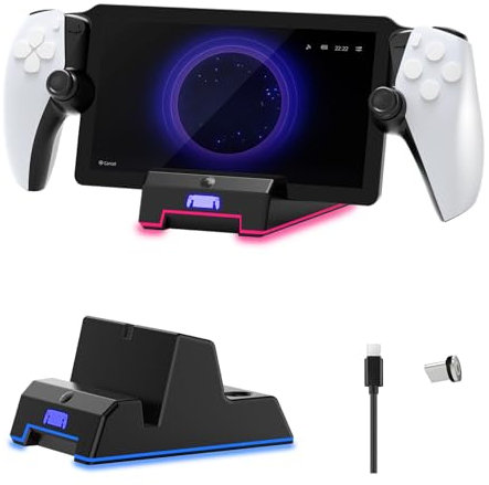 Charging Stand For P5 Portal Handheld, Magnetic Charging Dock Stand Charger Station with Ambient Light For P5 Portable Accessories
