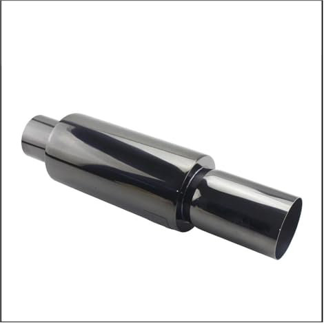 Schalldämpfer Universelle Auto-Auspuffrohr-Schalldämpfer, Heck-Racing-Schalldämpfer, 22,5 Bis 3 Blau-silberne Edelstahl-Auspuffanlagen Endrohr(Titanium 63MM)
