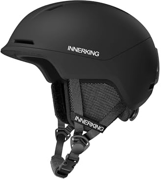 InnerKing Ski Helmet, Lightweight Adult Snowboard Helmet with Sturdy PC Shell & Shock-Absorbing EPS Foam & Soft Lining, Adjustable Snow Sport Helmets 10 Vents Men/Women - Black