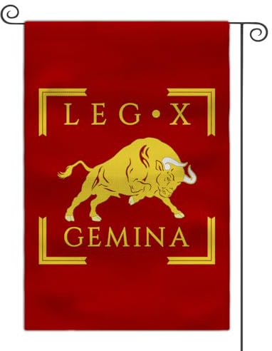Bandiera da giardino della Legione romana 30,5 x 45,7 cm, con stemma militare SPQR su entrambi i lati, decorazione per esterni (LEGIO X GEMINA)