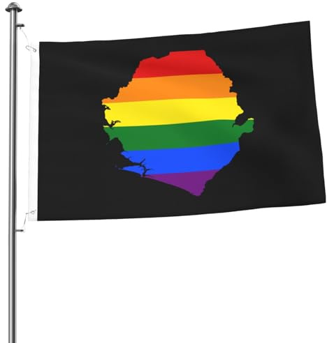 Bandera LGBT de Sierra Leona, banderas para exteriores de 2 x 3 pies, de doble cara, resistente, para el hogar, el patio, festivales, decoración de jardín al aire libre, bandera de bienvenida.
