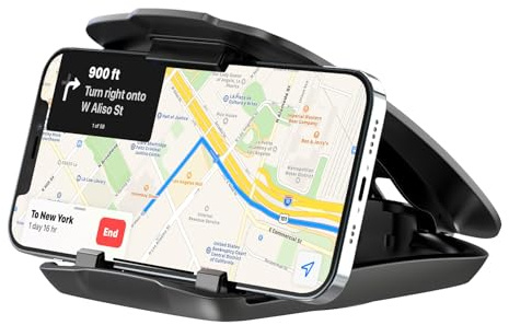 APPS2Car GPS instrumentbräda bilhållare, mobiltelefonhållare bil smartphone för alla 3–6,8 tums enheter kompatibla, halkfri självhäftande hållare för Garmin Nuvi, Tomtom, Magellan Roadmate, iPhone Xs