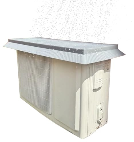 Cache Pompe a Chaleur Extérieur, Cache Climatiseur Exterieur, Protection Contre le Soleil et la Pluie, Utilisables Toute L'année, 90 × 40 × 7 Cm(Gray)