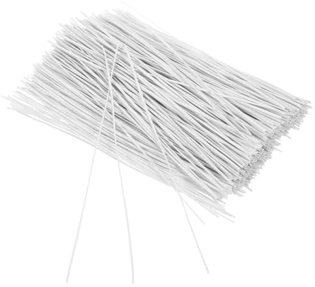 SHINEOFI 500 piezas Bridas de Hierro con Recubrimiento Plástico Fuertes y Flexibles para Organización de Cables Atado Reutilizable para Jardín Oficina y Hogar Blancas