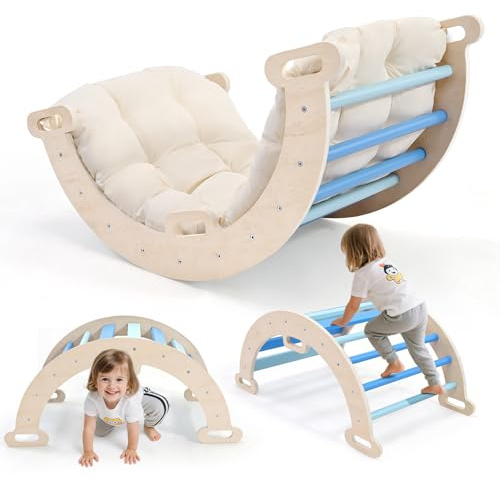 STYPLZ Parcours motricité bébé,Jeu d'escalade Montessori, Jouets d'escalade d'intérieur, Aire de Jeux intérieure Jungle Gyms, Jeu d'escalade 2 Combinaisons pour Tout-Petits（C）