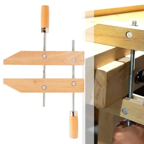 Wooden Handscrew Clamps for Woodworking 6 8 10 12 Inch Adjustable Wood Hand Screw Clamp with Steel Spindles DIY Projects(10inch)
