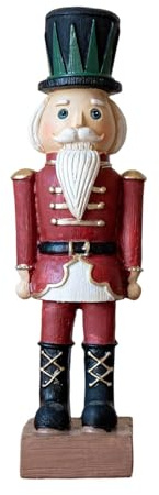 Folpus Figura Decorativa de Cascanueces de, Estatua Coleccionable, Adorno Tradicional de Resina para tocador y Oficina, Rojo