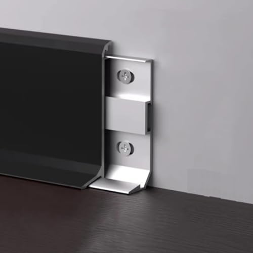Battiscopa In Alluminio Per Bagno, 125 Cm * 2 Pezzi Copertura Battiscopa In Metallo Per Arredamento Moderno E Ristrutturazione Di Interni(Matte Black,60mmx125cm)