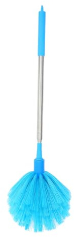 SHINEOFI Plumero Telescópico Extensible 23 M con Cabezal de Cerdas Duras para Limpiar Telarañas y Techos Altos Plumero Lavable de Plástico Resistente Uso Doméstico Color Azul Claro