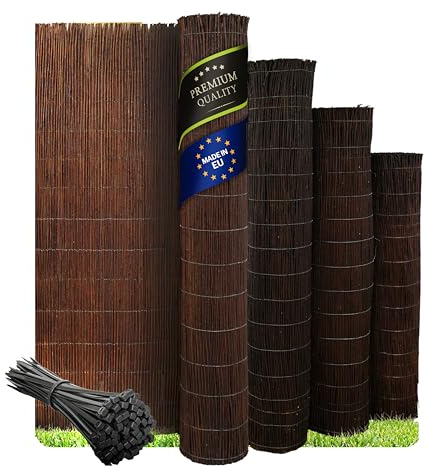Wicker garden Premium Imprägnierte Weidenmatte 90 x 500 cm - natürlicher Sichtschutz für Garten, Balkon und Terrasse - Windschutz & Sonnenschutz, Sichtschutzmatte Gartenzaun - 60 Größen