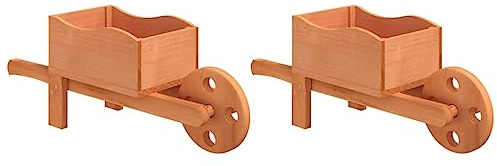 Generico Fioriere a Carriola 2 pz 47x15x19 cm Legno Massello di Abete,Casa e Giardino,Prato e Giardino,Giardinaggio,Attrezzi da Giardinaggio,Carriole,Marrone,1.35 kg,364228