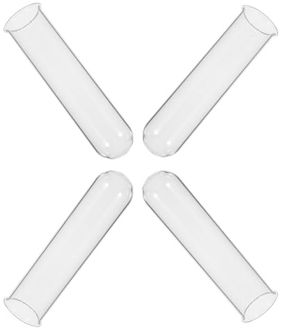 SOLUSTRE Tubes à Essai en Verre Surface Lisse Observation Facile Croissance Lot de 4 Vase Simple et Élégant pour Plantes Hydroponiques pour Bureau ou Maison