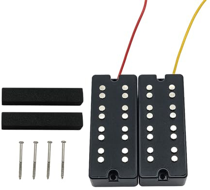 Tonabnehmer für E Bass, 4 Saiten, Doppelspule, Keramikmagnet für Musikstile, Gitarrenzubehör, Doppelspulen Set