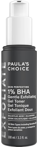 Paula's Choice 1% BHA Gentle Exfoliating Gel Toner, Sensitive Skin, 100 ml | Leave‑On Face Exfoliant with Salicylic Acid - Unclogs Pores & Smooths Texture - Visibly Reduces Redness & Soothes Sensitivity