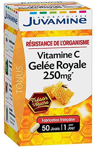 JUVAMINE - Résistance de l'Organisme Vitamine C Gelée Royale 250mg - Fabriqué en France - 50 Gélules