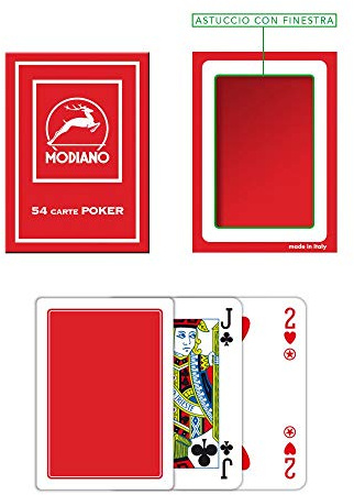 Modiano Burraco F/N Rosso – Carte da Burraco con Pinella in Cartoncino Duplex – Ideali per Burraco, Ramino, Canasta e Scala 40 – 100% Made in Italy