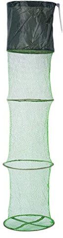 BESPORTBLE Zusammenklappbare Fischernetzkäfige Fischgarnelen Gegossene Netzfalle Fischernetzbeutel Crawdads Hummerfalle Köderkäfig (150X33cm) Setzkescher