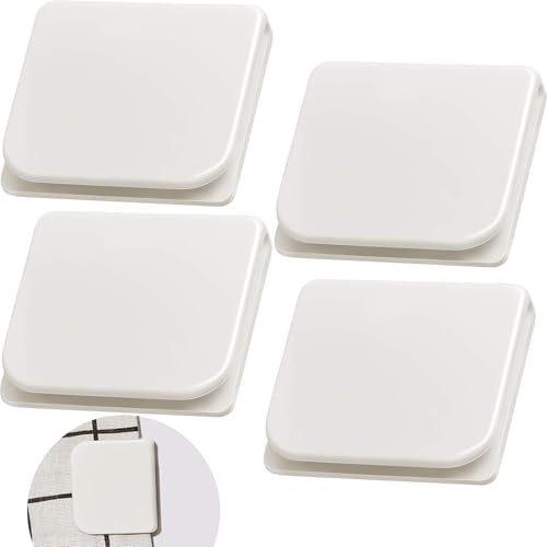 Jetec 4 Pieces Shower Curtain Clips for Wall Liner Self Adhesive Bathroom