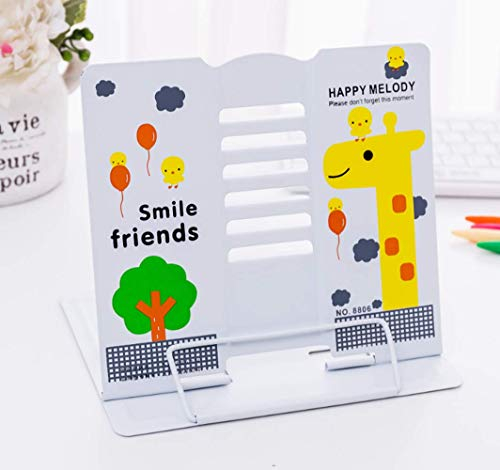 Leseständer Ergonomische Buchstütze Verstellbarer Kochbuchständer Metall Buchständer für Bücher Tablets Buchhalter mit 6 Neigungsstufen Buchaufsteller für Kinder Erwachsene (Weiß)