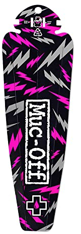 Muc-Off Parafango Posteriore Pieghevole, Stampa Fulmine - Parafango in Plastica Leggero per MTB, Bici da Ghiaia e Bici da Strada - Realizzato in Plastica Riciclata al 100%