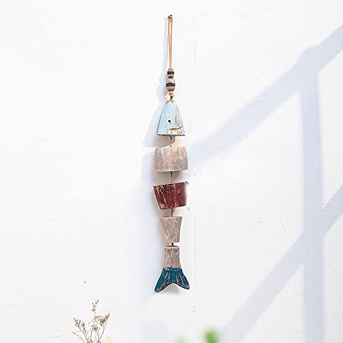 Holz Fische Anhänger,Retro Mediterraner Stil Deko Hänger Fisch mit Schnur Hängedeko Raumdeko Maritim Meer Dekoration Wanddeko Wandbehang Home Decor Apartment Schlafsaal Raumdekoration,Fischspieße