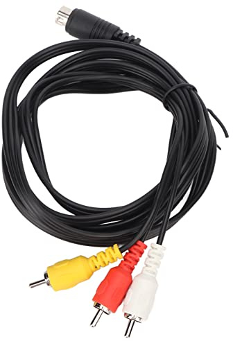 9 Pin Audio and Video DIN Cable, 9 Pin to 3 Male RCA Adapter Audio Stereo Cable, Composite Video Extender Cable, for TV AV Receiver Monitor, 5.9 Feet
