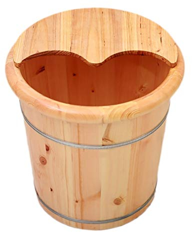 SilteD Eimer für Fußbad, Sauna-Zubehör, Sauna-Eimer, Wassereimer, handgefertigte Fußbadewannen aus Holz, Fußentspannungsfass Present