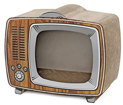 Kratzbrett Kratzpappe Cat Scratcher Lounge Kreativer Retro-TV-Kratzpa-Karton Kann Auch Als Katzennest-Kratzunterlage Verwendet Werden Kratzmatte Kratzbrett Katze