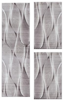 Carpetsale24 Bettumrandung Schlafzimmer 3 teilig Kurzflor Teppich Braun Bettvorleger Schlafzimmer Bettset: 2 St. 80x150 cm | 1 St. 80x300 cm - Flauschiger Teppich Läuferset Weich Moderne Design