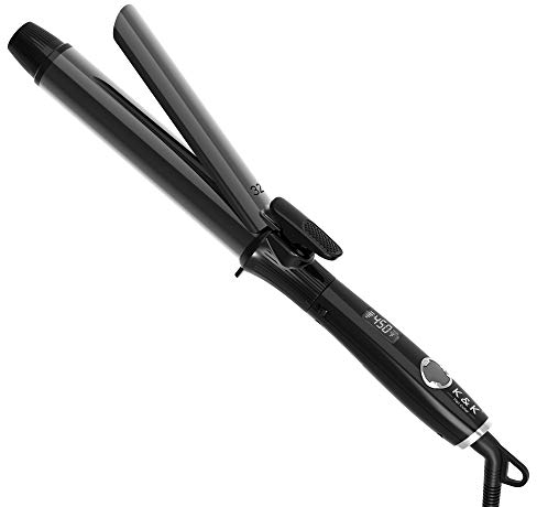 K&K Hair Curling Wand, 32mm Ceramic Titanium Barrel, Digital Display, 50-230°C, 60 Min Auto Shut Off (32 mm)