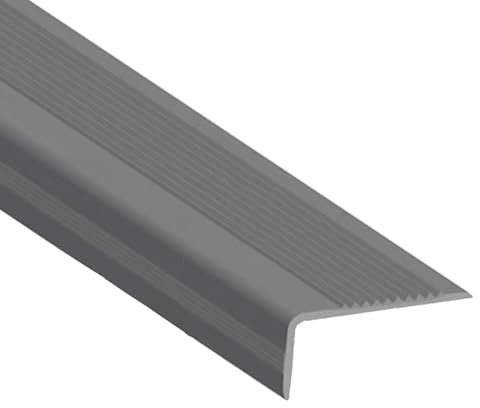Treppenkantenprofil selbstklebend 50x25mm, L Winkelprofil Treppenkantenprofil, PVC Kunststoff Treppen-Kantenschutz, Treppe Kantenband(Grey,130cm)