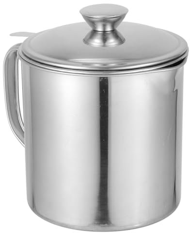 PAMINGONO Recipiente Para Grasa De Tocino Olla Con Colador De Acero Inoxidable Para Aceite De Cocina Herramienta De Cocina Recipiente Para Aceite Filtrante Para Uso