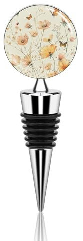 Butterfly on Flower Bottle Stopper Beverage Bottle Sealer Reusable Wine Stopper Personalised Champagne Stopper Unique Wine Bottle Corks Keep Fresh Suitable for Standard