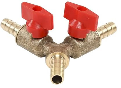 1PCS 6 8 10 12mm Hose Barb Y Type Three 3 Way Brass Shut Off Ball Valve Pipe Fitting Connector Adapter for Fuel Gas Water Oil Air(8mm)