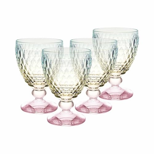 Villeroy & Boch Boston Pearl - Lot de 4 verres à vin rouge scintillants - Passent au lave-vaisselle - Verre coloré - Verre exceptionnel - Verre en cristal