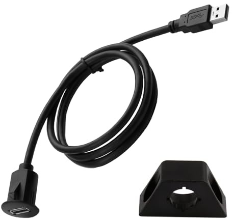 Cable De Toma De Panel USB De 1 M, Cargador Coche USB Para Instalación De Toma USB De Coche, Carga De 10 Gbps 5 V/2 A, Adaptador USB Macho A Hembra Para Coche, Para Coche, Barco Motocicleta, Negro