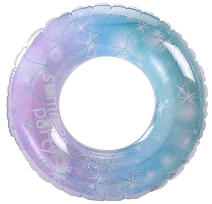 Schwimming Ring Erwachsene, Transparenter Pailletten Floating Ring, Aufblasbare Schwimmreifen 90cm, Schwimmring Röhre Für Sommerpool Party, Geeignet für Erwachsene und Kinder