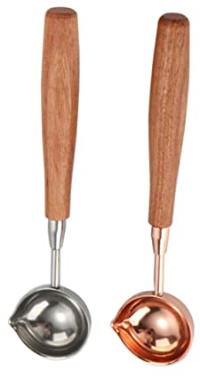 iplusmile 2piezas Cuchara Medidora De Acero Inoxidable Cucharas Dosificadoras Con Mango De Madera Para Cocina Uso Con Matcha y Café