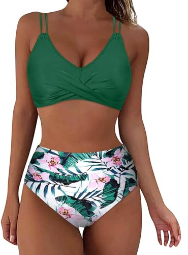 Generico Dam Brasiliansk baddräkt push-up kurvig bikini set sexig sommar hög midja strandkläder tvådelad klassisk triangel varm koordinerad justerbar surfing baddräkt pool