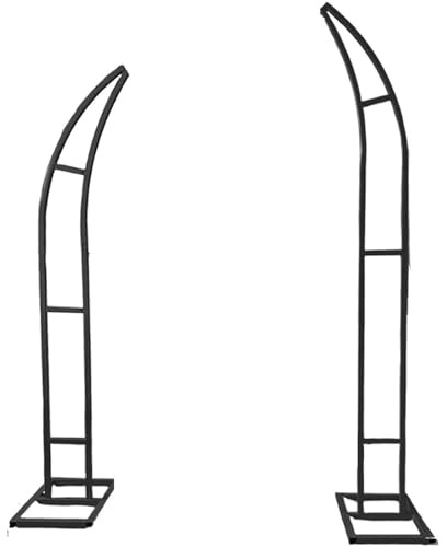 Arco da giardino in metallo, 2,1 m, nero, supporto per palloncini a mezza luna per matrimoni, compleanni, feste e anniversari, decorazione per esterni, decorazione per eventi, design durevole