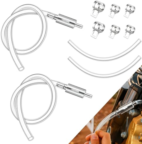 Aisikoo 2 set di sfiati freni, spurgatore freno moto e auto, tubo di sfiato con valvola di ritegno, tubi e morsetti – freno di sfiato e cambio rapido del liquido dei freni