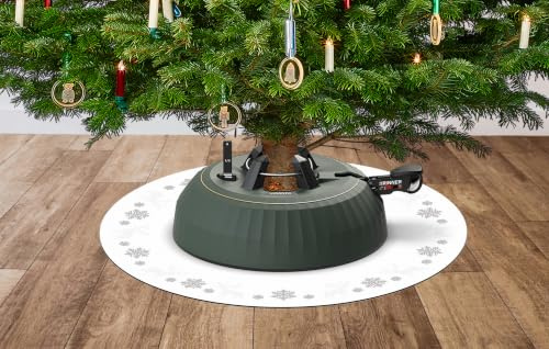 KRINNER Christmas Mat Christbaumständer Unterlegdecke Weihnachtsbaumdecke Weiß Rund Ø 60cm - Wasserdicht, Bodenschutz, Antirutsch, Festliches Design