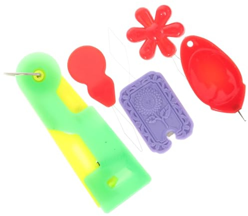 ABOOFAN Set da 5 Pezzi di Infila Ago in Plastica Resistente Dispositivo per Infilare Filo e Cordoncino Accessori per Cucito Domestico Strumenti Compatti per Artigianato Colore Casuale